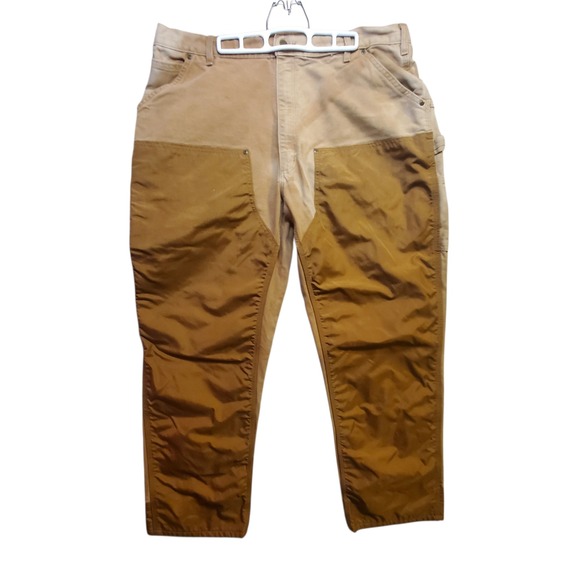 Carhartt 8292 BRN Dungaree Fit Work Pants Men's 42 x 34 Brown Double Knee Faded - Picture 1 of 13